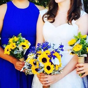 Bill Levkoff full length cobalt gown